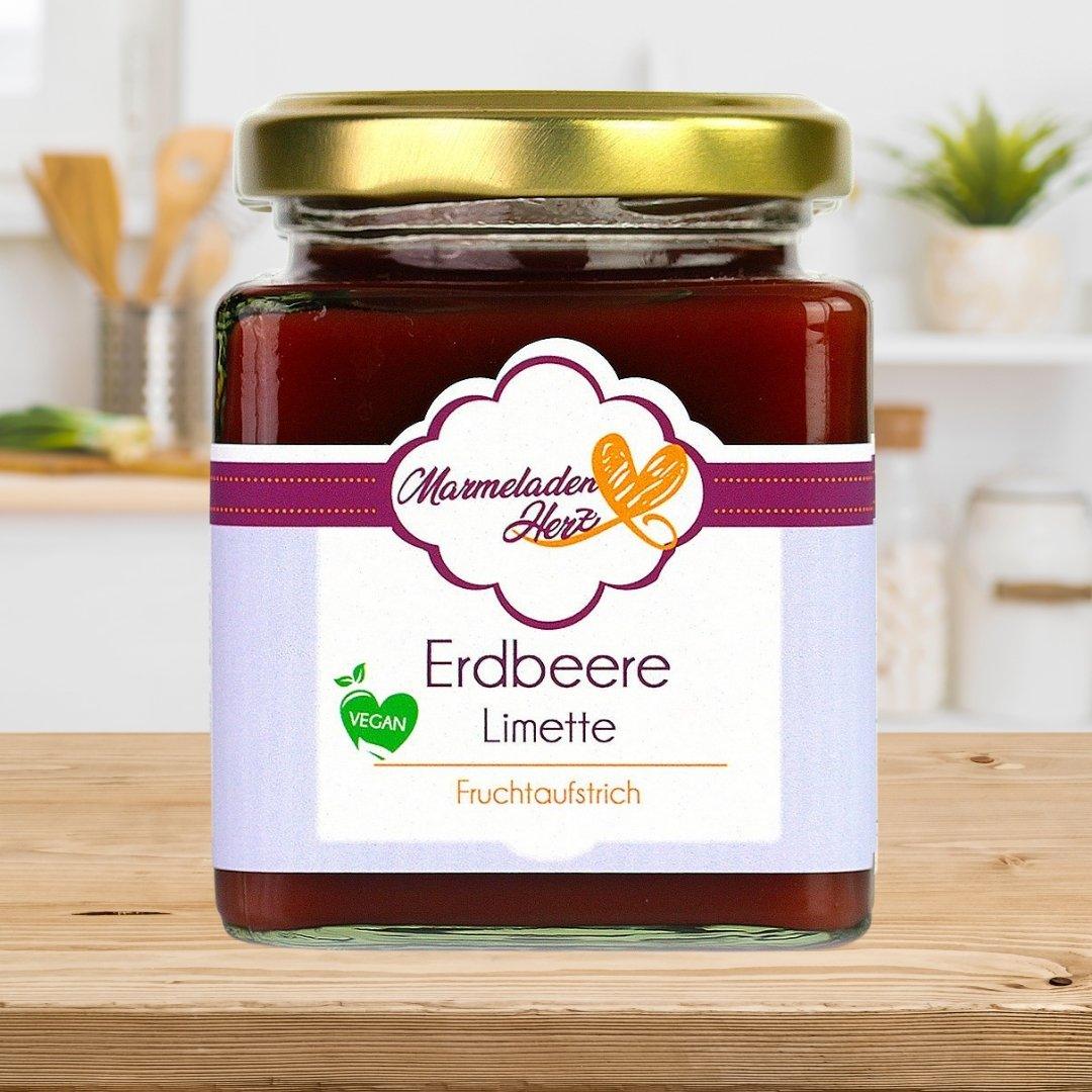 Erdbeere Limette Fruchtaufstrich - Marmeladenherz
