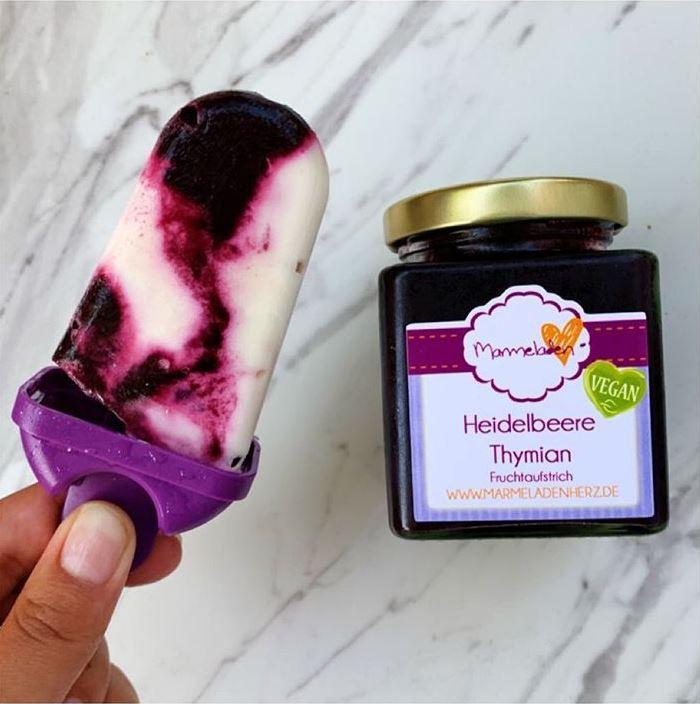 Fruchtiges Marmeladen-Sahne Eis - Marmeladenherz