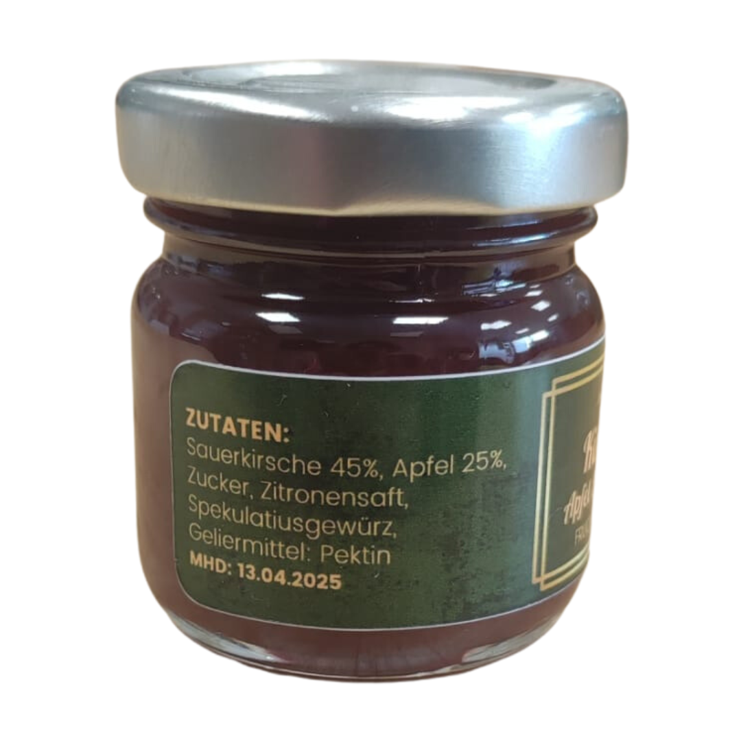 Mini Kirsche Apfel und Spekulatius Fruchtaufstrich 40 g